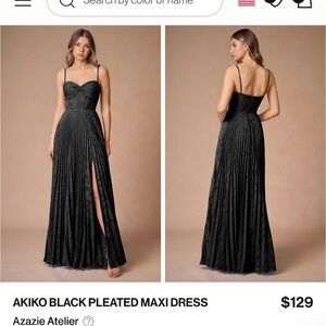 Black Pleated Maxi Dress
